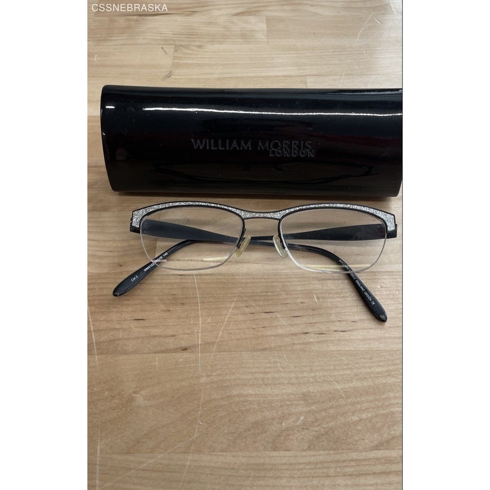 William Morris London Women's Eyeglasses‎ Black Silver Glitter WM4102 Sz 51